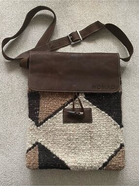 NOMAD by Endu Leather Crafts Brown Leather Patchwork Crossbody Bag